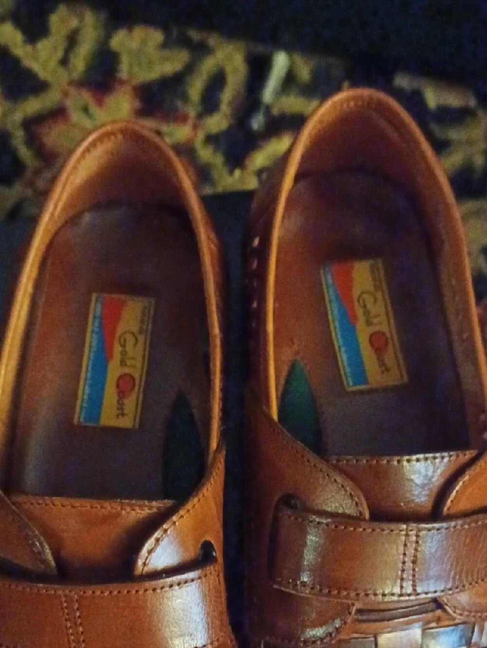Haband Gold Coast Men's Brown Woven Leather Slip-On Loafers Sz 9.5